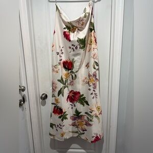 Meshki Floral Satin Strapless Dress
